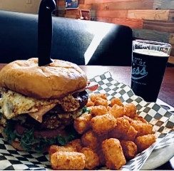 burger tots and beer